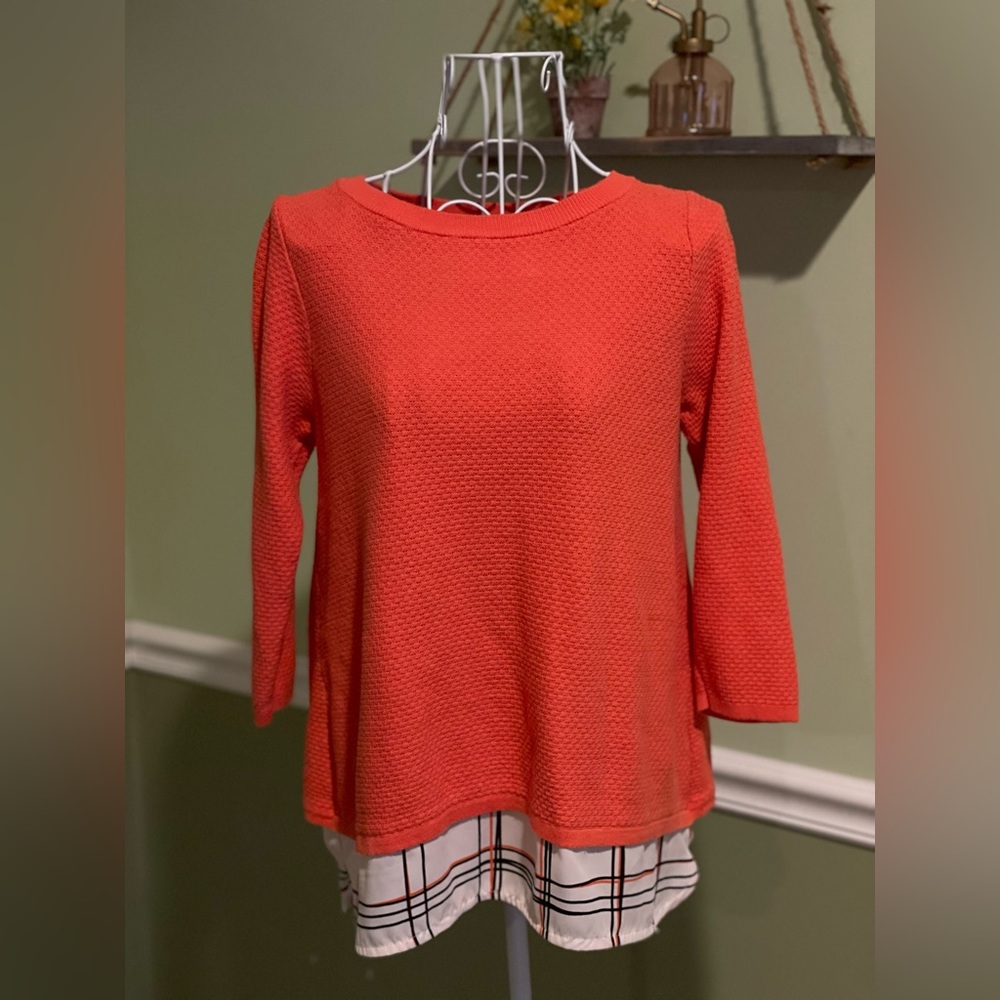 Layered mixed media Blouse Top XS | peekaboo contrast Shirt